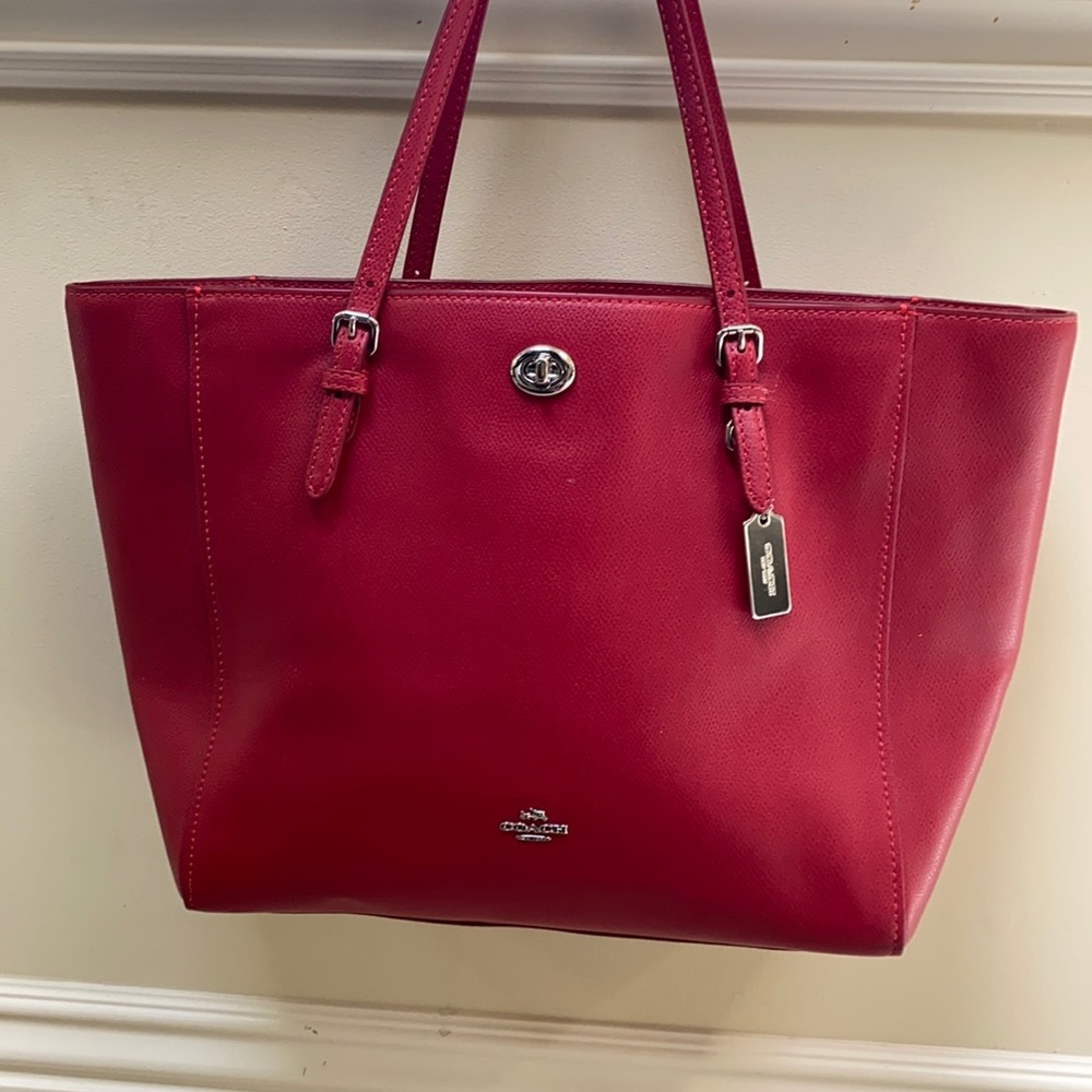 Red coach tote